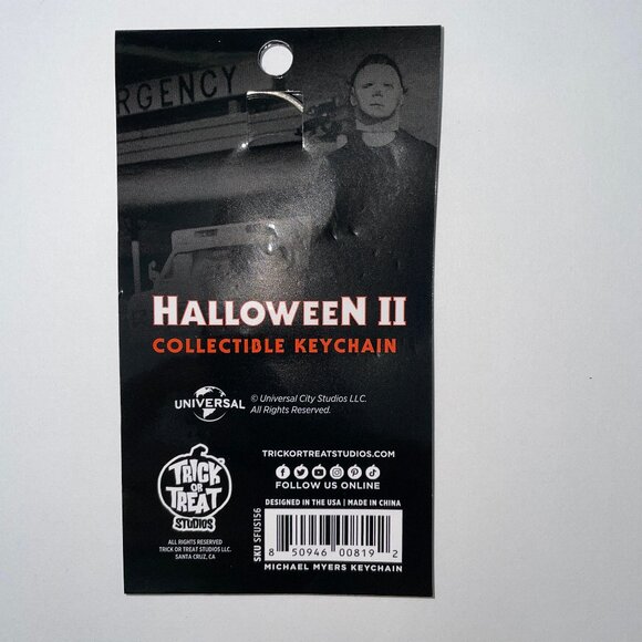 Trick Or Treat Halloween II Michael Myers Face Keychain Key Ring Horror NEW - Picture 2 of 2